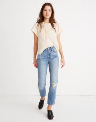 madewell embroidered jeans