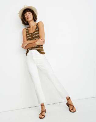 madewell high rise slim crop boyjean