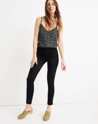 black jeans with raw hem