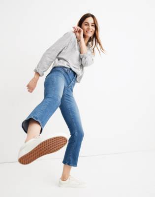 madewell cali demi bootcut crop jeans