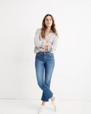 madewell cali demi bootcut crop jeans