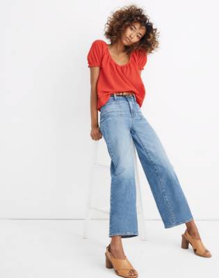 cropped wide leg jeans petite