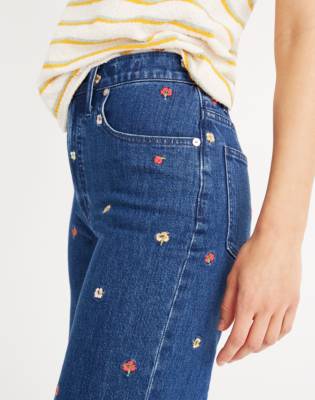 pants with embroidered flowers
