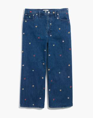 embroidered cropped jeans