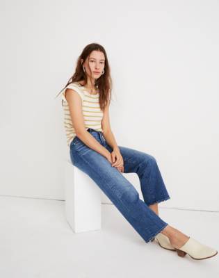 madewell slim wide leg crop jeans