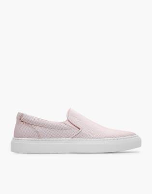 pink leather slip on sneakers