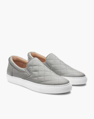 gray quilted slip on sneakers