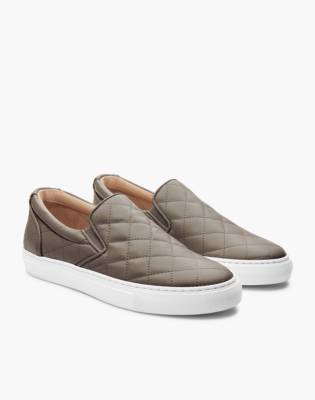 quilted leather slip on sneakers