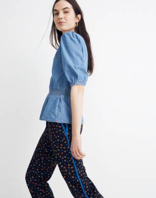 denim smock top