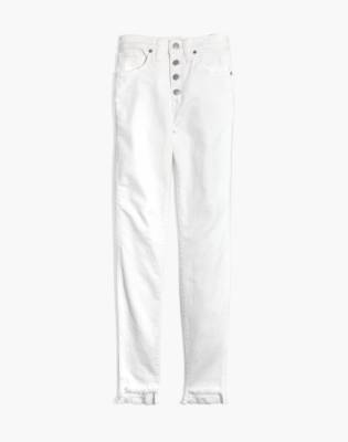 madewell high rise skinny jeans white