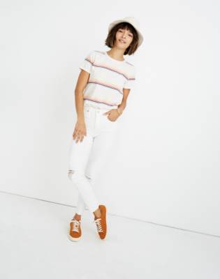 madewell 9 high rise skinny white