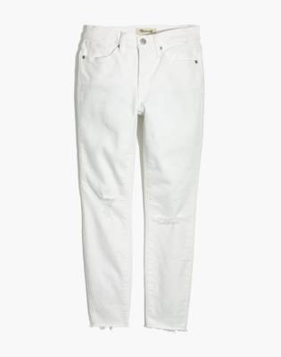 mid rise white jeans