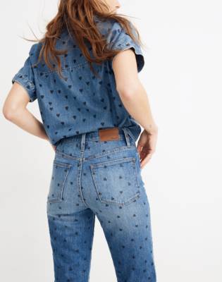 heart print jeans