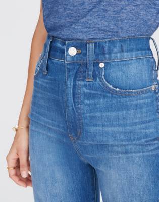 high waisted fit and flare jeans