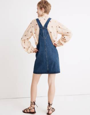 overall mini dress denim