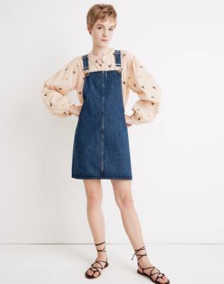 blue jean overall skirt