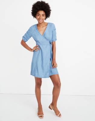 jean wrap dress