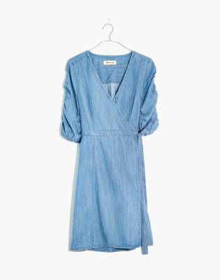 blue jean wrap dress