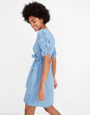 madewell denim wrap dress