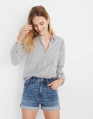 madewell high waisted jean shorts