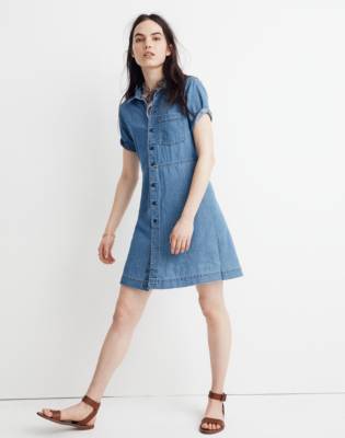 madewell denim a line dress