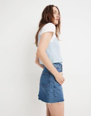 madewell black denim skirt