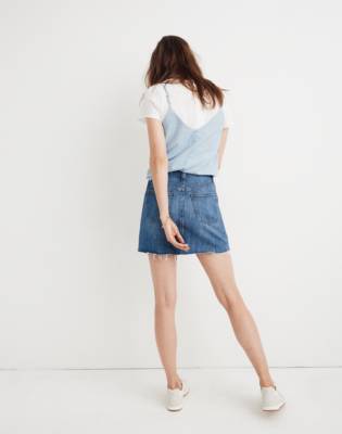 madewell white denim skirt