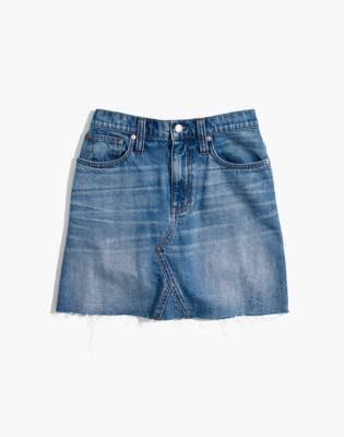 madewell denim mini skirt