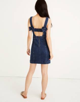 madewell denim apron midi dress