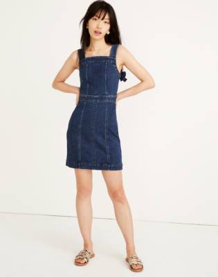 denim dress with bow