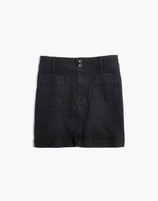 madewell black denim skirt