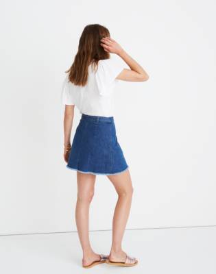 madewell denim wrap skirt