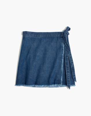 madewell denim wrap skirt