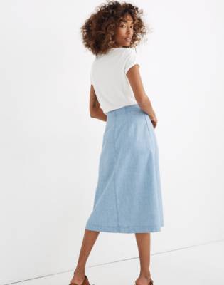 chambray denim skirt