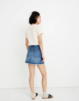 a line denim mini skirt