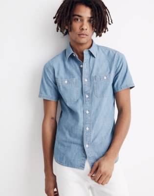 short sleeve button down with jeans