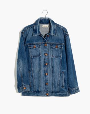 madewell oversized denim jacket black