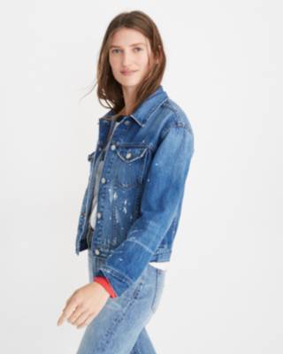 madewell boxy crop jean jacket