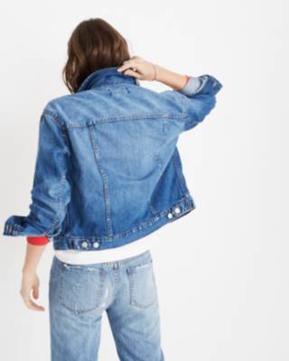 madewell boxy crop jean jacket