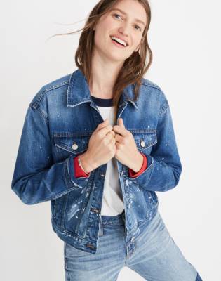 madewell boxy crop jean jacket