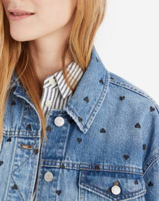 madewell boxy crop jean jacket