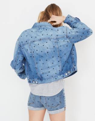 madewell boxy crop jean jacket