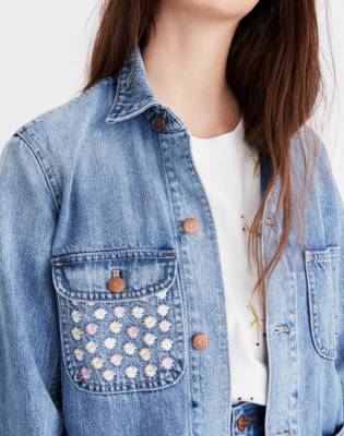 madewell denim patch pocket chore coat