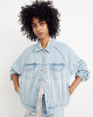 oversized light jean jacket