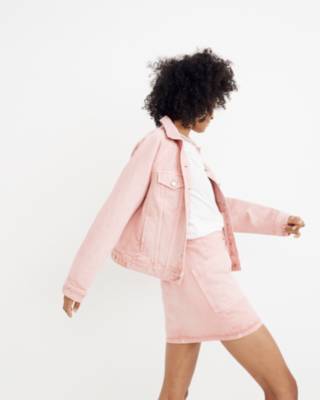 oversized pink jean jacket
