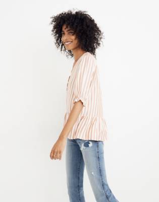 madewell courtyard ruffle hem top