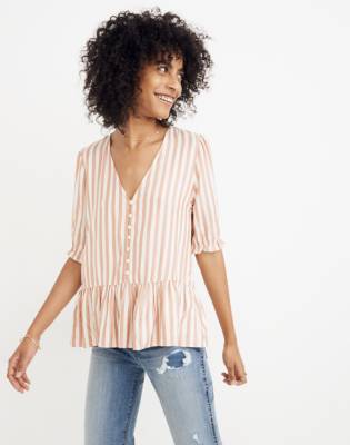 madewell courtyard ruffle hem top