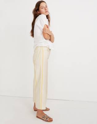 madewell striped wide leg pants