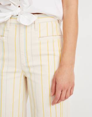 madewell striped wide leg pants