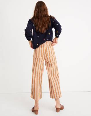 madewell striped wide leg pants